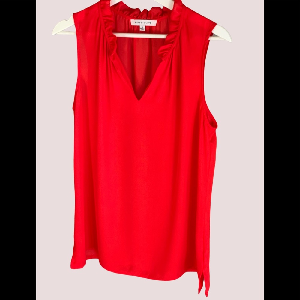 😎☀️🌺Rose & Olive Women's Medium orange cream sleeveless